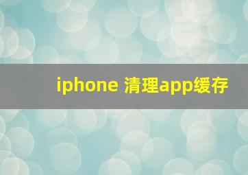 iphone 清理app缓存